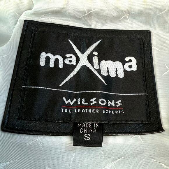Vintage Maxima Wilson’s Leather 100% Leather Black Secret Pocket Zip Up Jacket - Picture 7 of 9